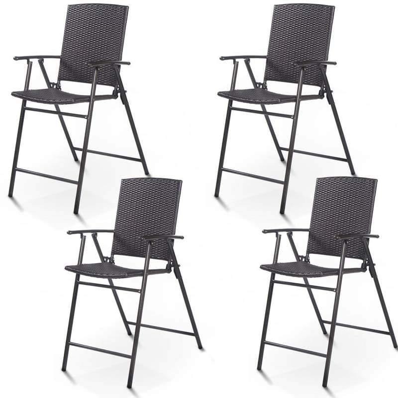 Bestoutdor 4 Pcs Patio Rattan Folding Dining Chairs