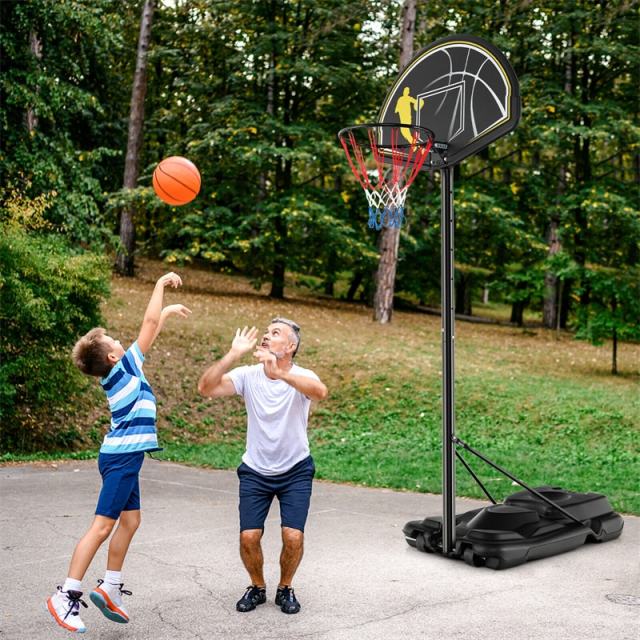 Portable Basketball Hoop 4.25-10FT Height Adjustable with 44" Shatterproof Backboard & Fillable Base, Indoor Outdoor Basketball Goal for Kids, Adults