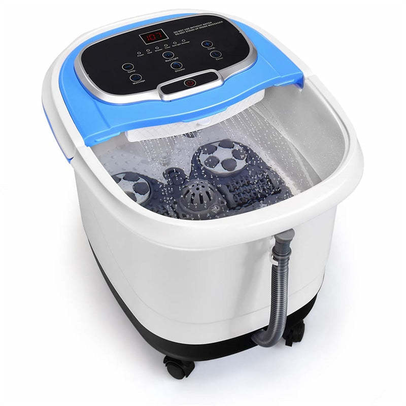 Foot Spa Bath Massager with Heat, Portable Pedicure Foot Spa Tub w/ Motorized Rollers, Shiatsu Massage, Temp Control, Adjustable Shower for Home