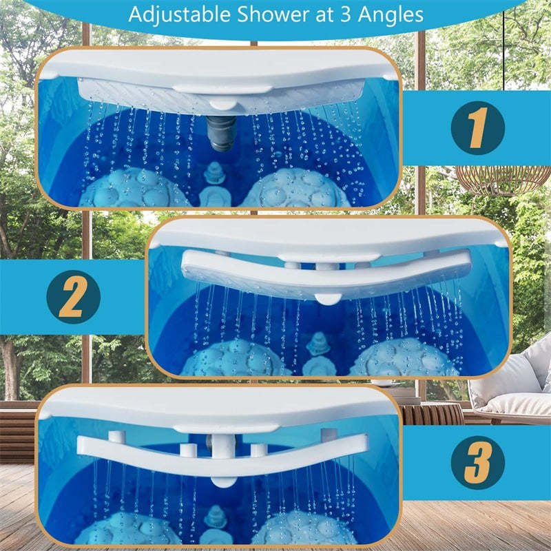 Foot Spa Bath Massager with Heat, Portable Pedicure Foot Spa Tub w/ Motorized Rollers, Shiatsu Massage, Temp Control, Adjustable Shower for Home