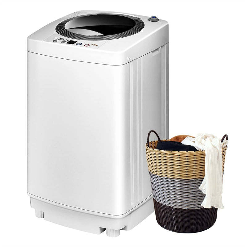 Portable Washing Machine, Full-Automatic Washer & Spin Dryer Combo with Built-in Pump Drain, 8Lbs Capacity Compact Laundry Washer for Apartments, RVs