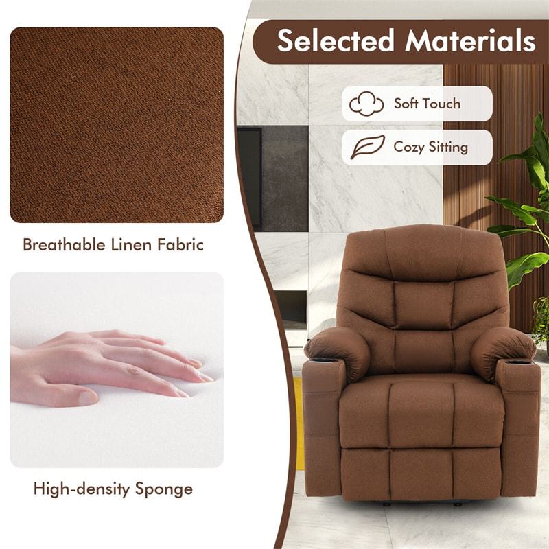 Electric Power Lift Recliner Chair for Elderly, Heat & Massage Reclining Sofa with Adjustable Backrest, Footrest & Remote Control for Living Room