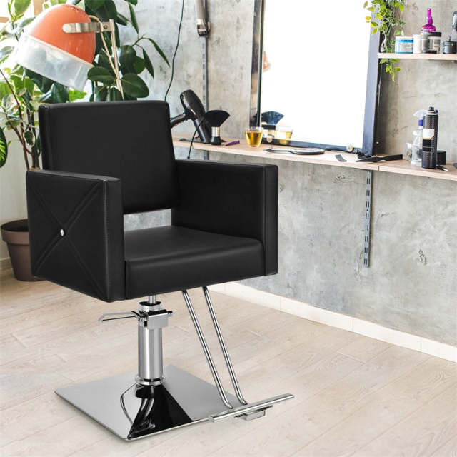 Salon Styling Chair, Heavy Duty Hydraulic Barber Chair with Adjustable Height & 360° Swivel, 330LBS Capacity PU Leather for Beauty Salon/Spa/Home