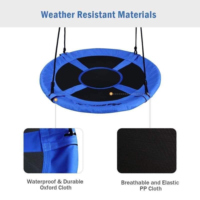 40 Inch Flying Saucer Tree Swing Set Outdoor Round Swing with Adjutable Hanging Ropes for Kids Adults Park Backyard