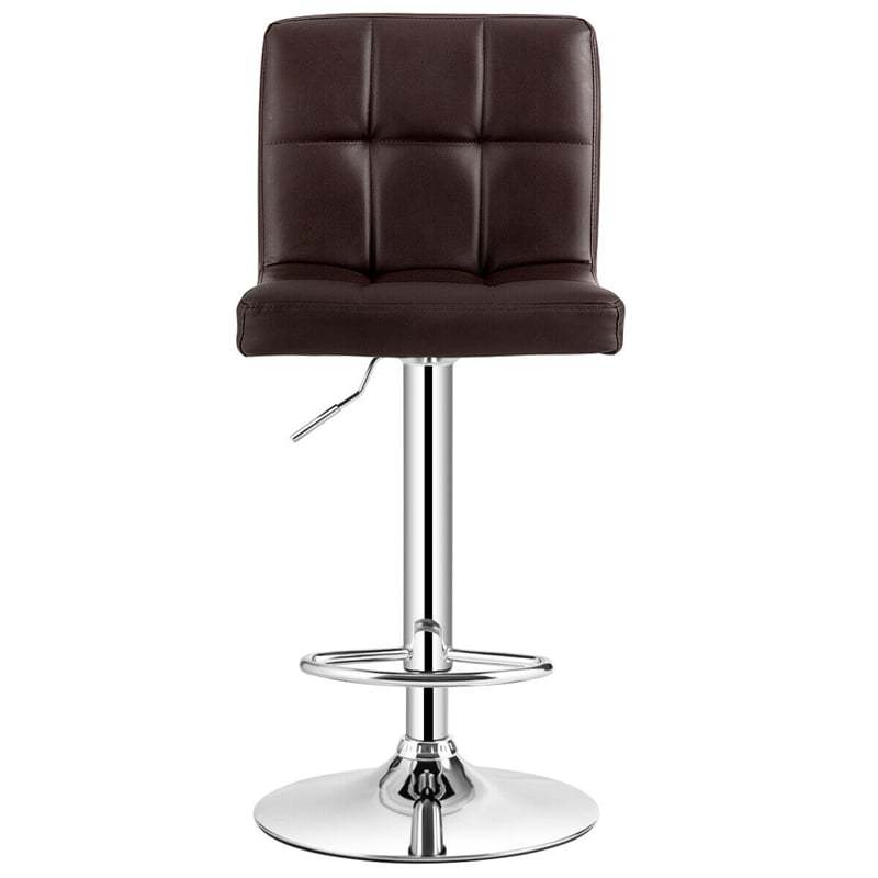 Swivel Bar Stools Set of 2 w/Adjustable Height & Back, Modern PU Leather Armless Counter Height Bar Chairs for Kitchen Island, Home Bar, Dining
