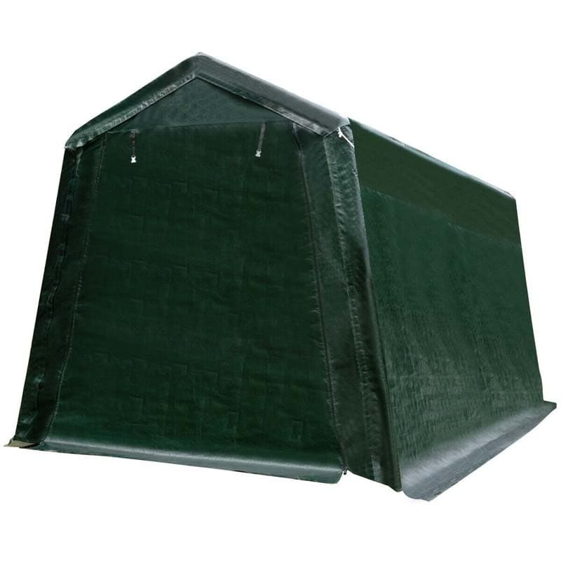 10x10FT Heavy Duty Enclosed Carport, Portable Garage Shelter Outdoor Storage Tent with Sidewalls & Waterproof Ripstop Cover for Motorcycle, ATV, Car