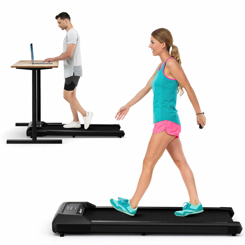 2-in-1 Walking Pad with 265lbs Capacity, Remote Control & LED Display, 2.25HP Under Desk Treadmill for Home, Office, Small Spaces