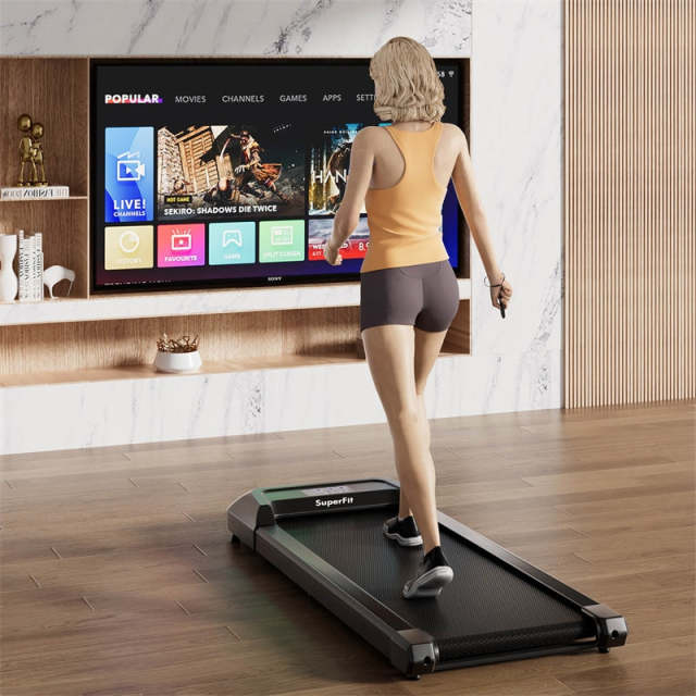 2-in-1 Walking Pad with 265lbs Capacity, Remote Control & LED Display, 2.25HP Under Desk Treadmill for Home, Office, Small Spaces
