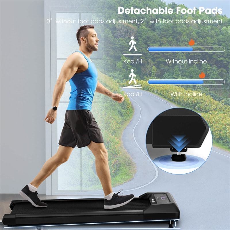 2-in-1 Walking Pad with 265lbs Capacity, Remote Control & LED Display, 2.25HP Under Desk Treadmill for Home, Office, Small Spaces