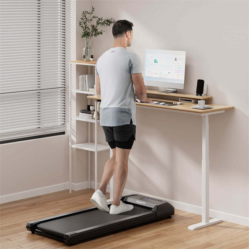2-in-1 Walking Pad with 265lbs Capacity, Remote Control & LED Display, 2.25HP Under Desk Treadmill for Home, Office, Small Spaces