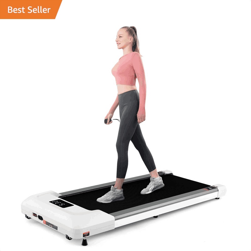 2-in-1 Walking Pad with 265lbs Capacity, Remote Control & LED Display, 2.25HP Under Desk Treadmill for Home, Office, Small Spaces