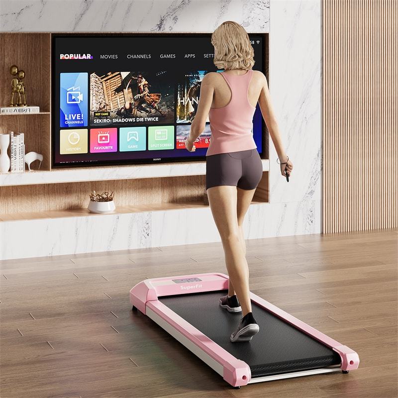 2-in-1 Walking Pad with 265lbs Capacity, Remote Control & LED Display, 2.25HP Under Desk Treadmill for Home, Office, Small Spaces