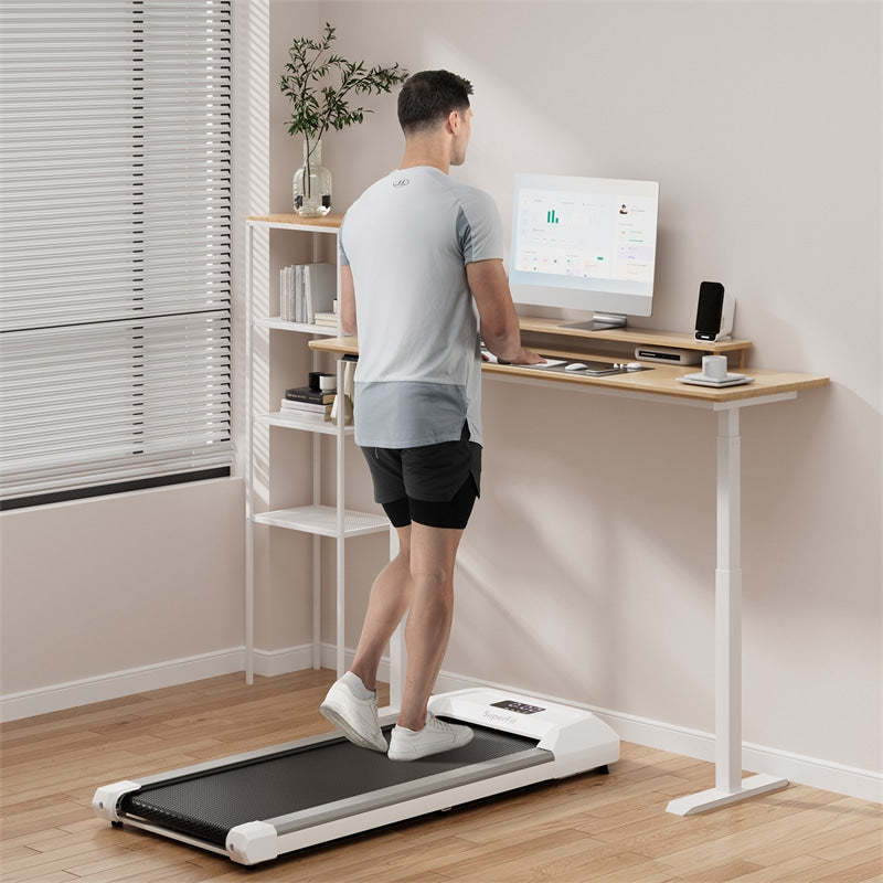 2-in-1 Walking Pad with 265lbs Capacity, Remote Control & LED Display, 2.25HP Under Desk Treadmill for Home, Office, Small Spaces