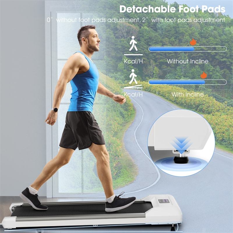 2-in-1 Walking Pad with 265lbs Capacity, Remote Control & LED Display, 2.25HP Under Desk Treadmill for Home, Office, Small Spaces