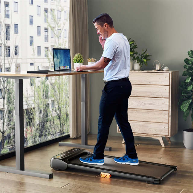 Walking Pad Under Desk Treadmill with LED Touch Screen, Watch-Like Remote Control, 12 Preset Programs, 265lbs Capacity for Home & Office