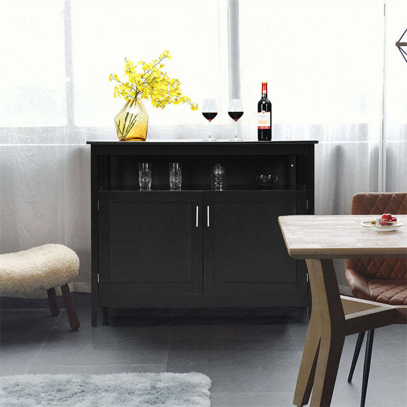 Modern Buffet Cabinet, Freestanding Wood Kitchen Sideboard with Storage, Adjustable Shelf, 2 Doors, Dining Console Table for Living Room Hallway