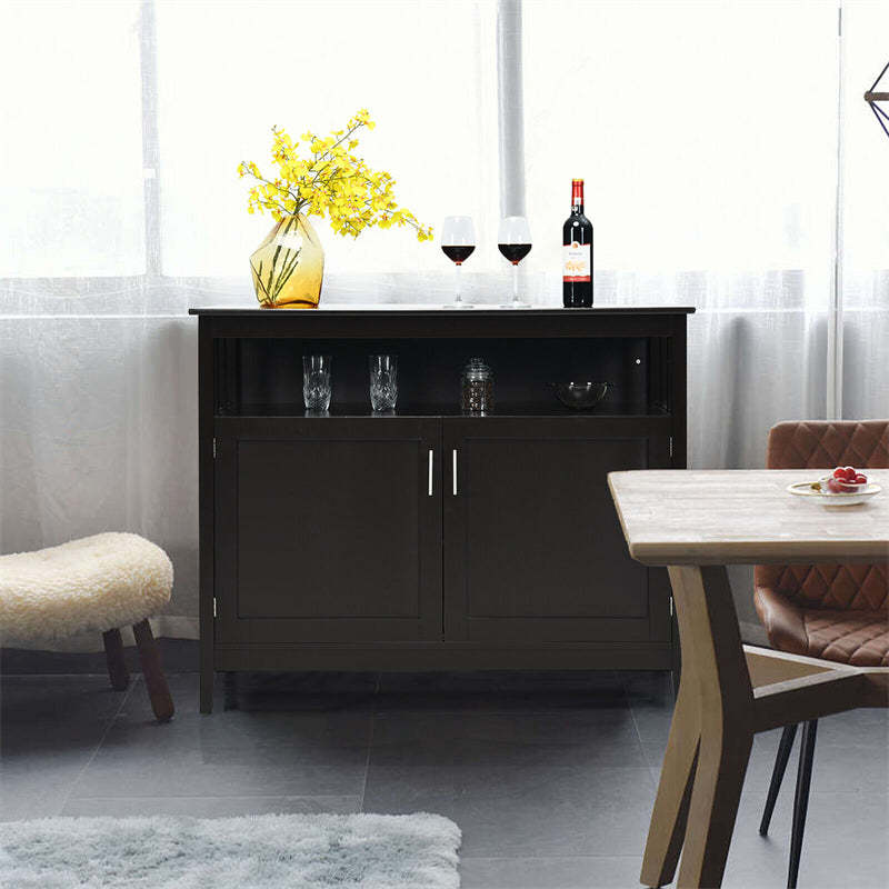 Modern Buffet Cabinet, Freestanding Wood Kitchen Sideboard with Storage, Adjustable Shelf, 2 Doors, Dining Console Table for Living Room Hallway
