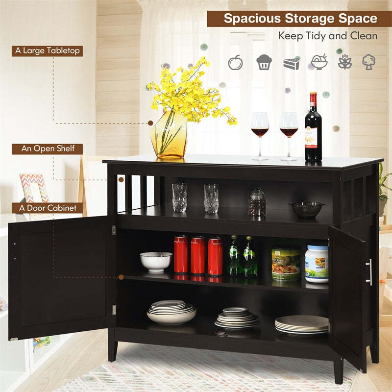 Modern Buffet Cabinet, Freestanding Wood Kitchen Sideboard with Storage, Adjustable Shelf, 2 Doors, Dining Console Table for Living Room Hallway