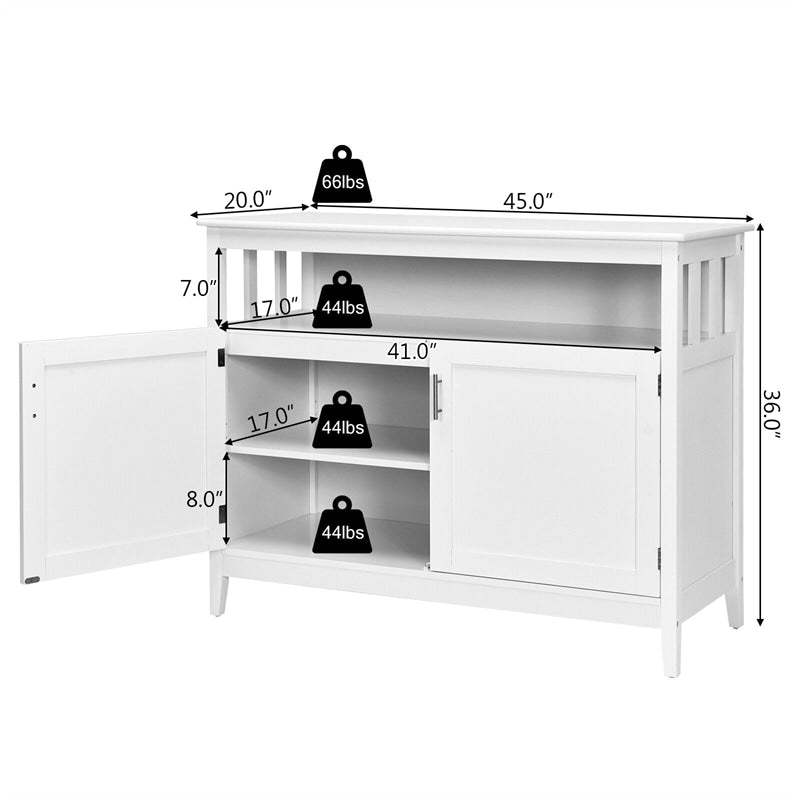 Modern Buffet Cabinet, Freestanding Wood Kitchen Sideboard with Storage, Adjustable Shelf, 2 Doors, Dining Console Table for Living Room Hallway