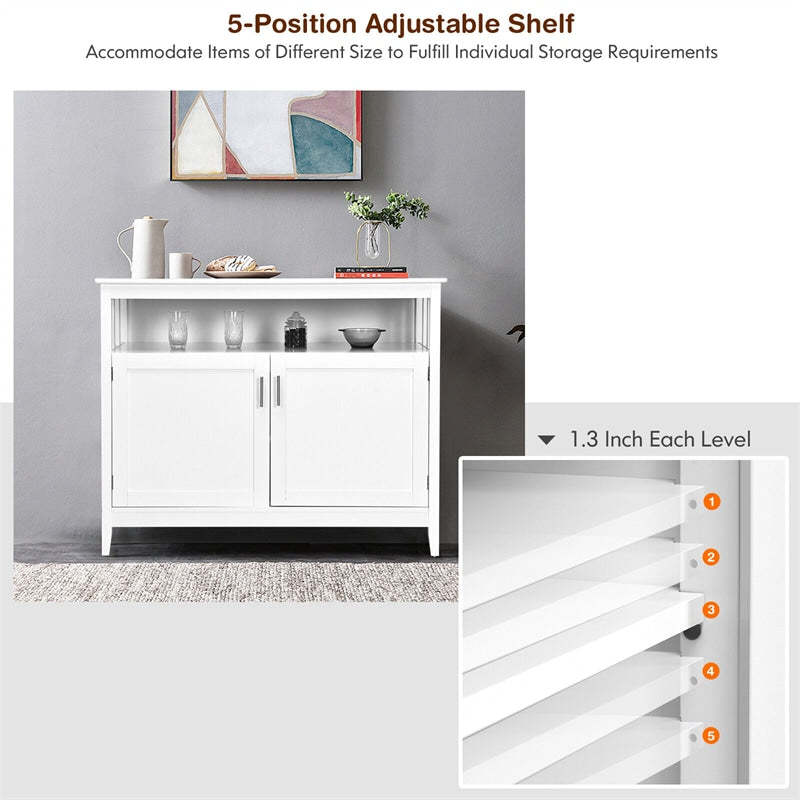 Modern Buffet Cabinet, Freestanding Wood Kitchen Sideboard with Storage, Adjustable Shelf, 2 Doors, Dining Console Table for Living Room Hallway