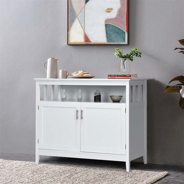 Modern Buffet Cabinet, Freestanding Wood Kitchen Sideboard with Storage, Adjustable Shelf, 2 Doors, Dining Console Table for Living Room Hallway