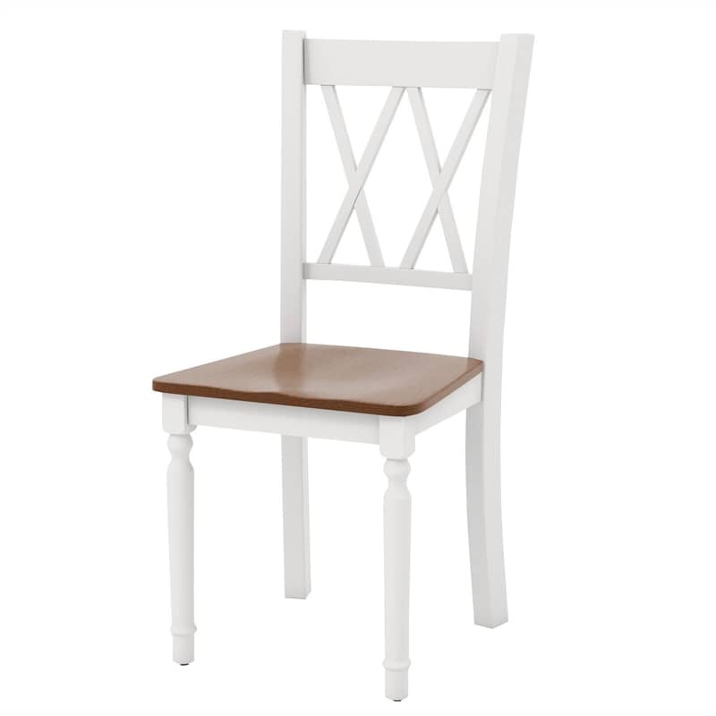 Dining Room Chairs Set of 4, Wooden Farmhouse Kitchen Chairs with Rubber Wood Seat & Acacia Wood Legs, Heavy Duty High Back, Max Load 360 lbs
