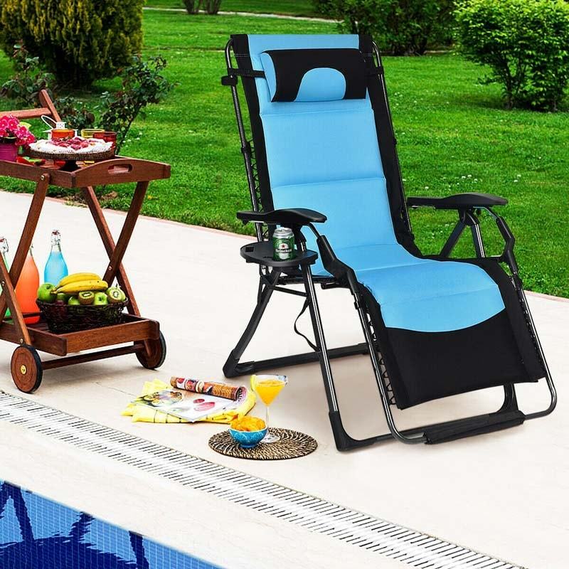 Outdoor Folding Padded Zero Gravity Lounge Chair