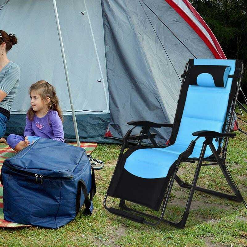 Outdoor Folding Padded Zero Gravity Lounge Chair