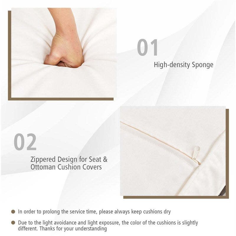 7 Piece PE Wicker Outdoor Conversation Set with 2 Storage Side Tables & 2 Ottomans