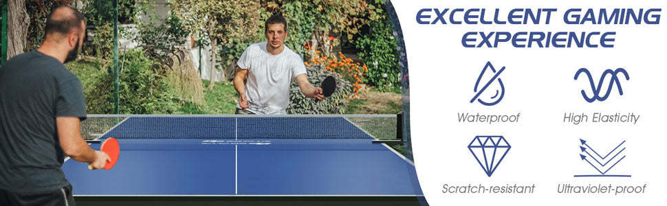 Foldable Table Tennis Table 9'x5' Professional Ping Pong Table with Single/Double Player Mode & Wheels for Indoor Outdoor Playing