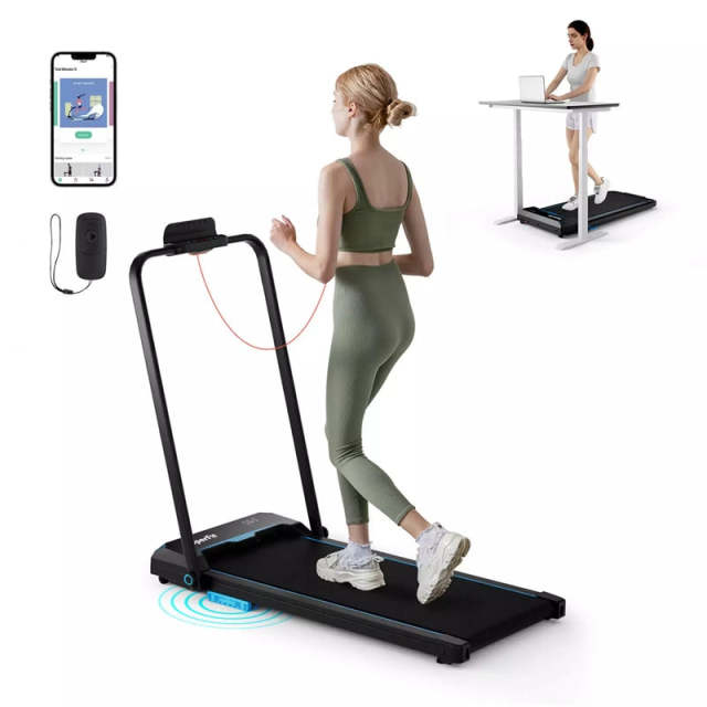 3-in-1 Folding Treadmill, 2.5HP Walking Pad & Under Desk Treadmill 340LB Capacity w/ Handlebar, LED Display, Remote, App Control for Home Office