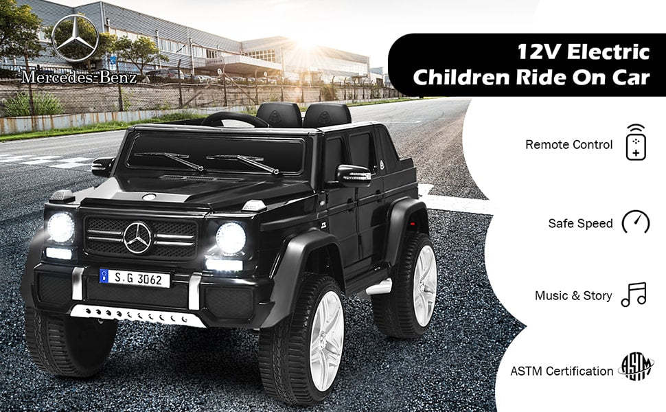 12V Licensed Mercedes-Benz Kids Powered Ride On Car Toy with 2 Motors