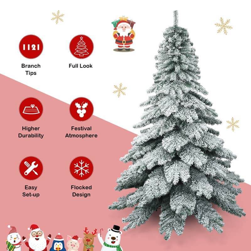 7.5 ft Snow Flocked Artificial Christmas Tree
