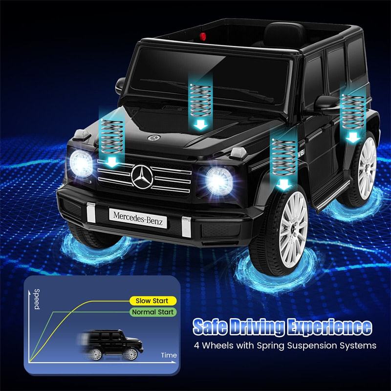 Kids Ride on Car 12V Mercedes-Benz G500 Licensed Battery Powered Ride On Truck G-Wagon Electric Vehicle with Rocking Mode & Remote Control