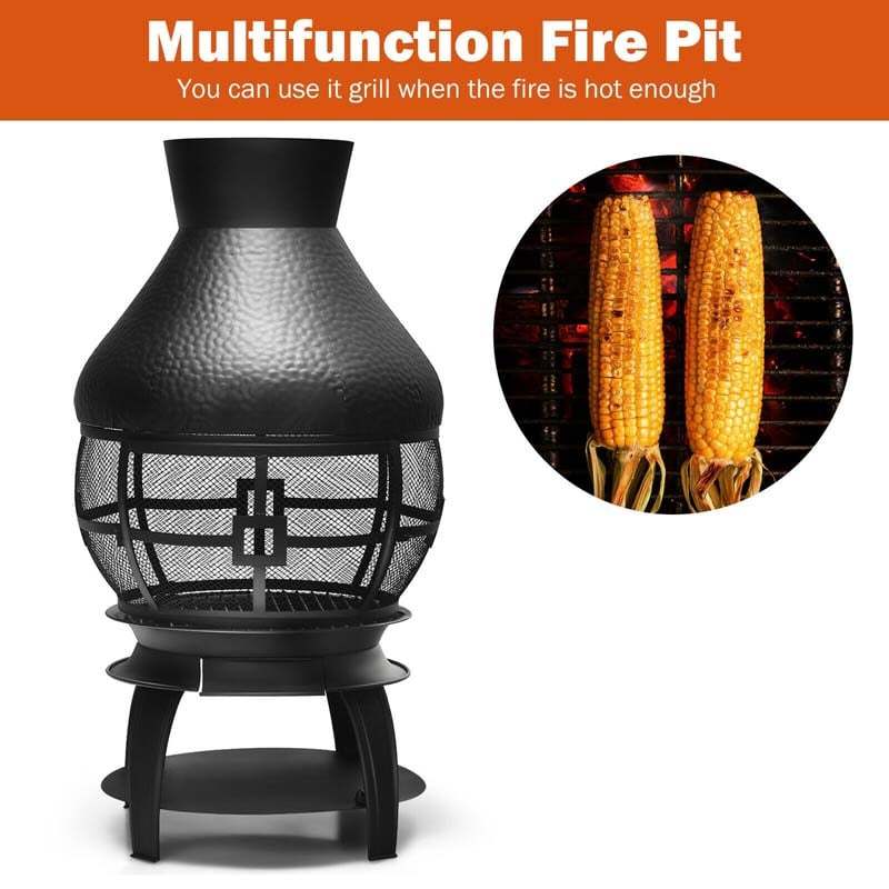 Outdoor Patio Wood Burning Chimenea Fireplace
