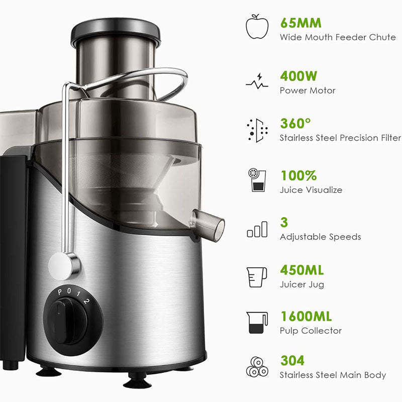 Easy Clean 3 Speed Juicer Machine Juice Extractor for Fruits and Vegs
