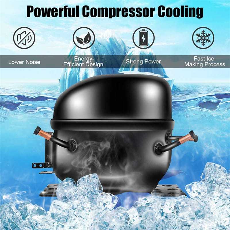 48LBS/24H Countertop Ice Maker, Portable Stainless Steel Ice Machine with Self-Cleaning, Timer Function, LCD Display, Ice Scoop Basket for Home Office