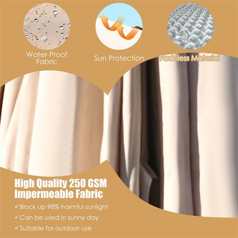 10ft x 13ft Rectangular Offset Cantilever Patio Umbrella with 360° Rotation Function