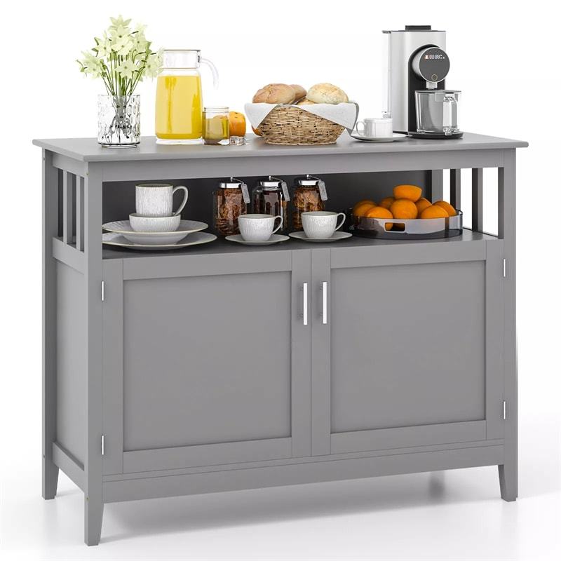 Modern Buffet Cabinet, Freestanding Wood Kitchen Sideboard with Storage, Adjustable Shelf, 2 Doors, Dining Console Table for Living Room Hallway