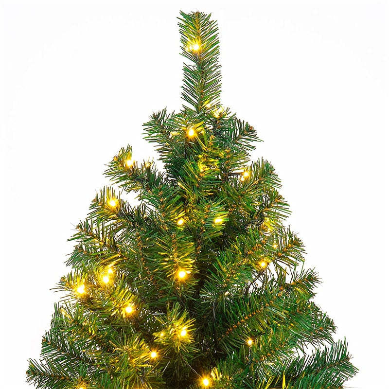 9ft Pre-lit Christmas Tree with 700 LED Lights, Solid Metal Stand, UL-Certified Transformer, Artificial Hinged Spruce Xmas Tree for Holiday Decor