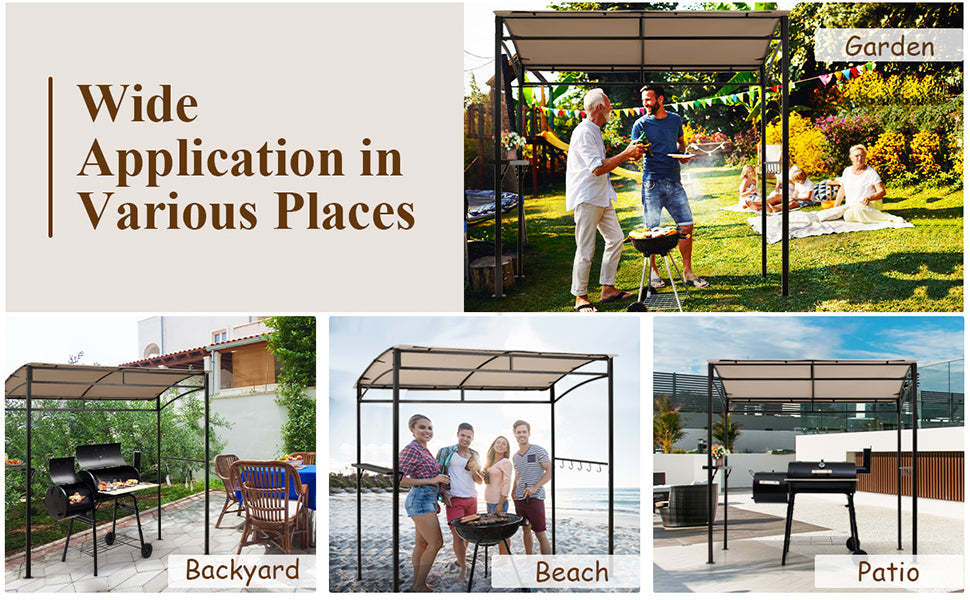 7' x 4.5' Outdoor Grill Gazebo Patio Garden BBQ Canopy Shelter