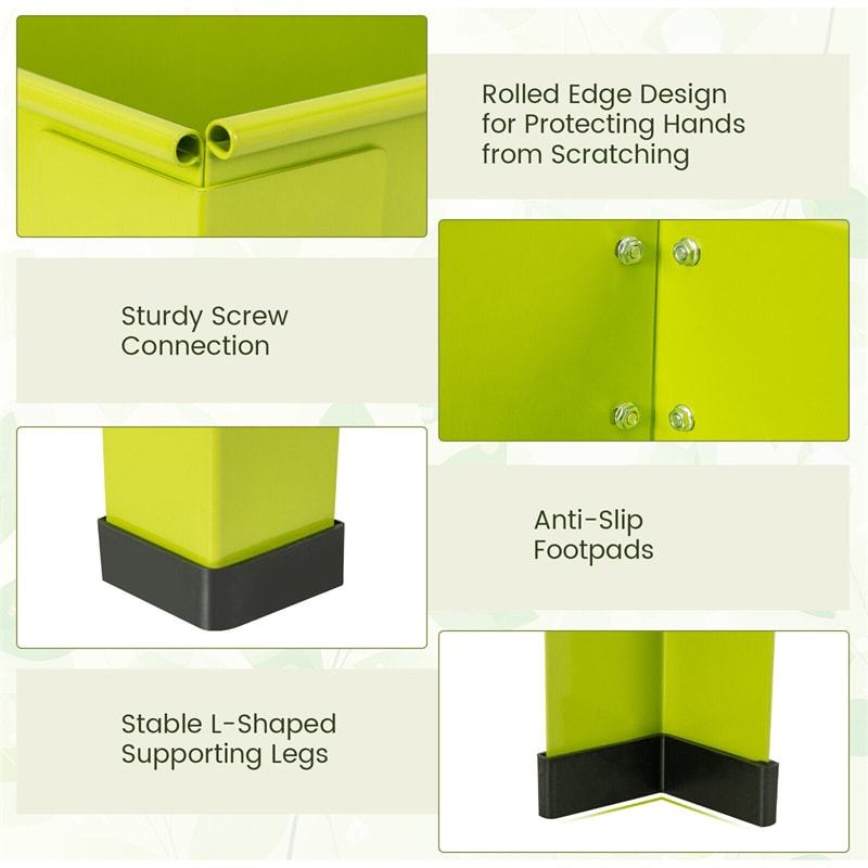 Outdoor Elevated Plant Stand 24" W Metal Raised Garden Bed Standing Planter Box with Drain Hole for Vegetable Flower Fruit