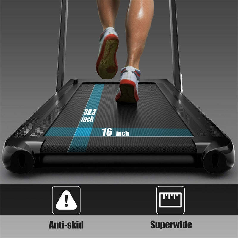 2-in-1 Folding Treadmill, 2.25HP Under Desk Treadmill with LED Display, APP & Remote Control, No Installation, Walking Jogging Machine for Home
