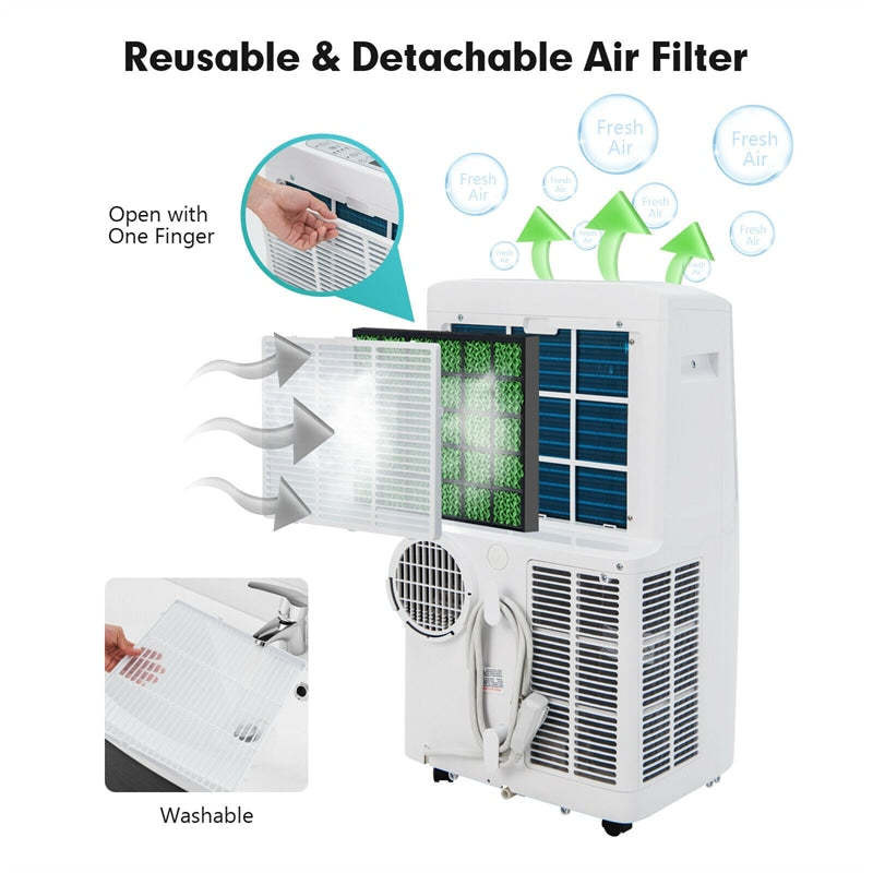 12000 BTU 4-in-1 Portable Air Conditioner Oscillation Air Cooler with Smart Control