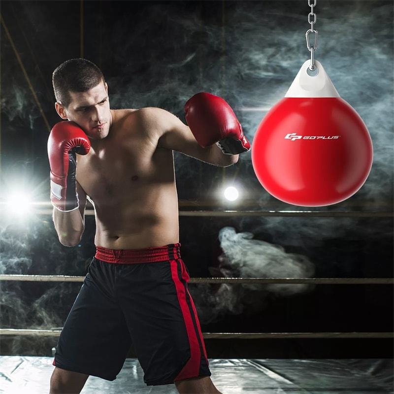 18" Water Aqua Punching Bag, 110LBS Heavy Bag with Adjustable Metal Chain & Water Injection Hose, Boxing Training Bag for Adults Fitness, MMA