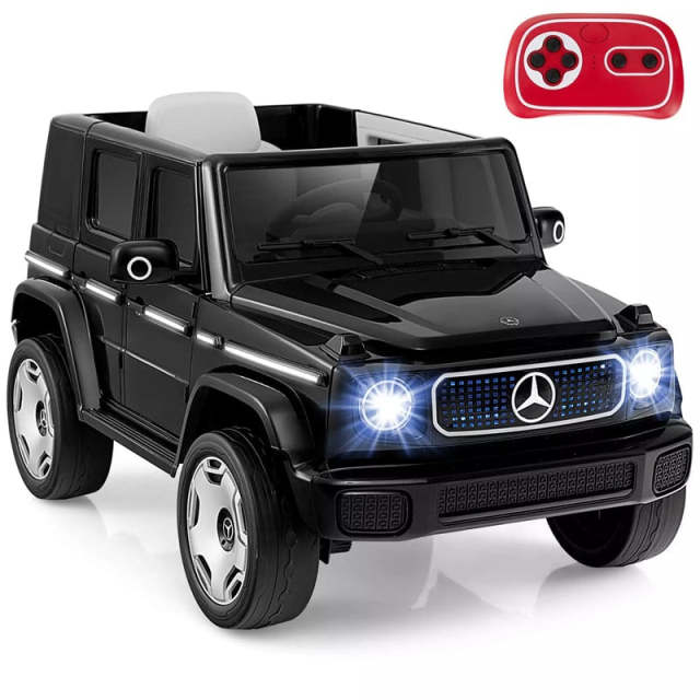 12V Kids Ride-On Car, Licensed Mercedes-Benz EQG, Children's 4WD Electric Vehicle with Remote Control, Detachable Battery, LED Lights & Music