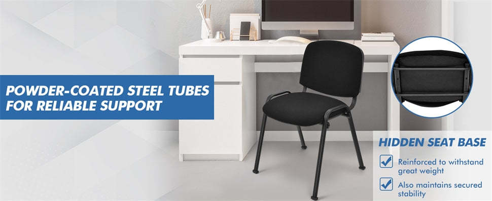 Guest Reception Chairs Set of 5 Stackable Conference Room Chairs with Ergonomic Upholstered Seats for Office Waiting Room