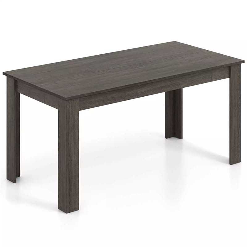63" Rectangular Dining Table for 4-6 People, Farmhouse Wood Kitchen Table with Heavy Duty Legs, 330LBS Capacity for Living Room, Home Office