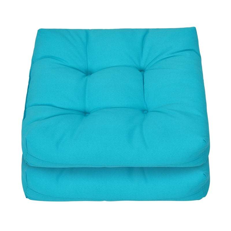 Set of 2 Waterproof Tufted Patio Chair Cushions with High Elasticity, 21" x 21" Deep Seat Square Pillows for Indoor & Outdoor Furniture