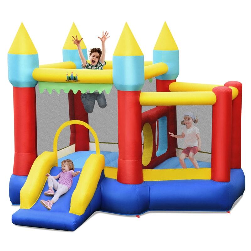 Inflatable Bounce House Slide Jumping Castle Ball Pit Tunnel Bouncy House for Kids Indoor Outdoor Party Family Fun without Blower
